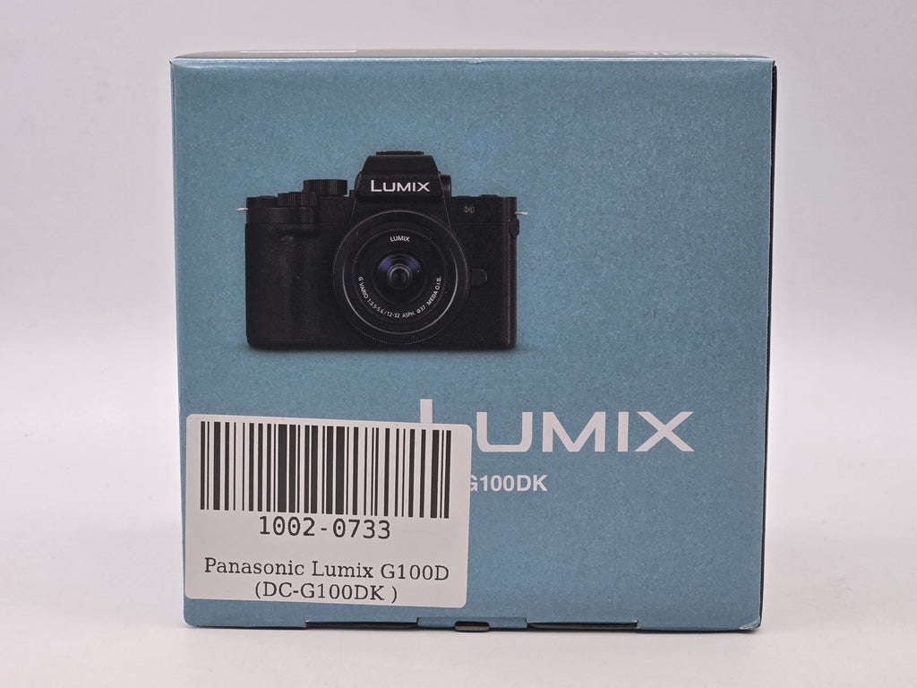 Panasonic Lumix G100D with 12-32mm lens - front view