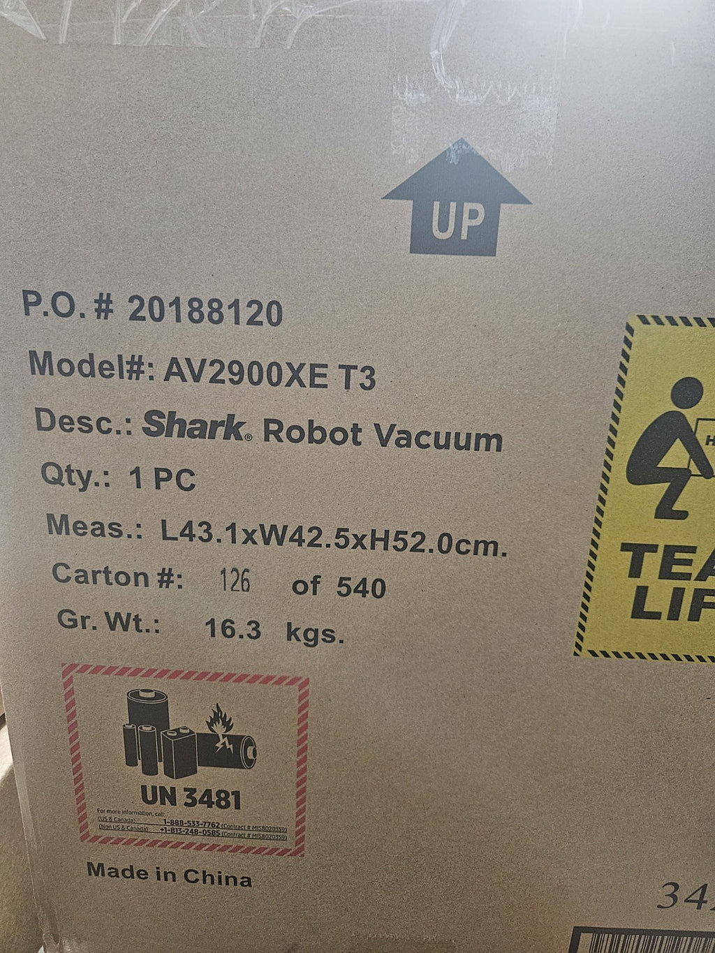 Shark PowerDetect ThermaCharged AV2900XE - retail packaging